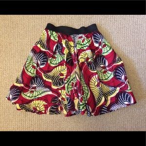 African print high waist skirt